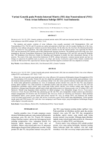 Variasi Genetik pada Protein Internal Matrix (M1) dan Nonstruktural