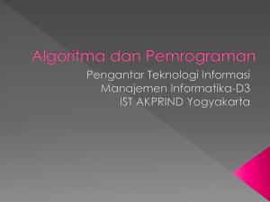 Algoritma dan Pemrograman