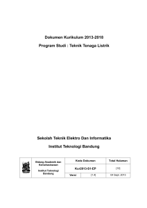Dokumen Kurikulum 2013-2018 Program Studi : Teknik