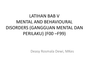 LATIHAN BAB V MENTAL AND BEHAVIOURAL DISORDERS