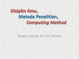 Disiplin Ilmu, Metode Penelitian dan Computing