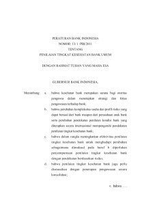 peraturan bank indonesia nomor: 13/ 1 /pbi/2011 tentang penilaian