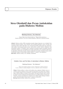 Stres Oksidatif dan Peran Antioksidan pada Diabetes Melitus