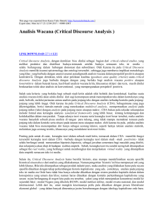Analisis Wacana (Critical Discourse Analysis ) : Karya Tulis Ilmiah
