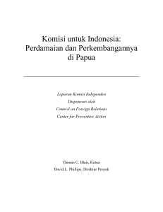 Komisi untuk Indonesia: Perdamaian dan Perkembangannya di Papua