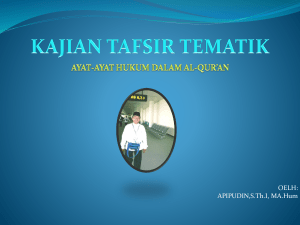 Kajian Tafsir ayat hukum - Official Site of APIPUDIN,S.Th.I.,MA