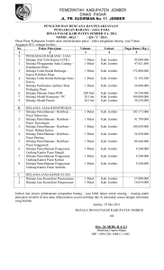 PENGUMUMAN RUP DINAS PASAR