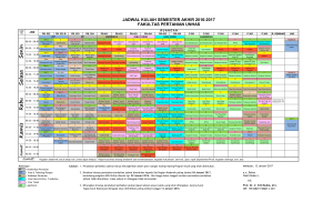 Jadwal Kuliah Semester Akhir T.A 2016