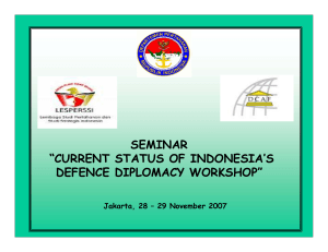 seminar “current status of indonesia`s defence diplomacy