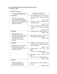 SK dan KD Bahasa Arab