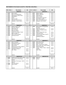DISTRIBUSI MATAKULIAH PS. TEKNIK GRAFIKA