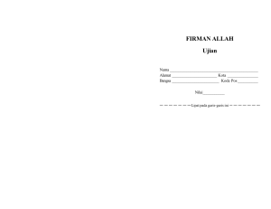FIRMAN ALLAH Ujian - Resources For Missions