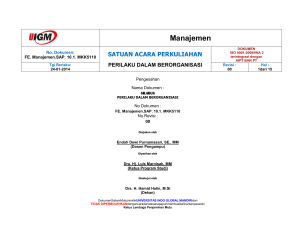 Manajemen No. Dokumen: FE. Manajemen.SAP. 10.1. MKK5110