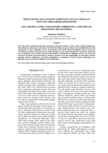 issn 1410-1939 metilasi dna dan genomic imprinting