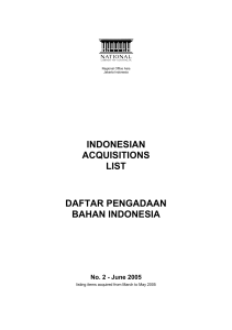 indonesian acquisitions list daftar pengadaan bahan
