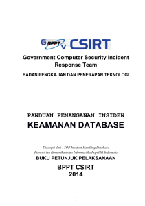keamanan database - CSIRT BPPT