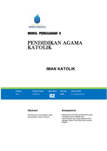 Modul Pendidikan Agama Khatolik [TM2]