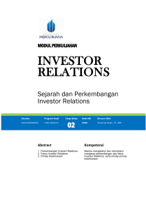 Perkembangan Investor Relations