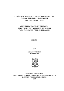 PENGARUH VARIASI ELEKTROLIT JEMBATAN GARAM