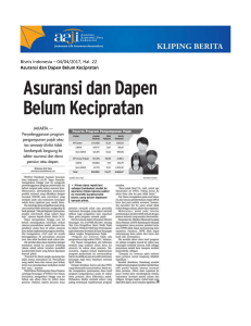 Bisnis Indonesia – 04/04/2017, Hal. 22 Asuransi dan Dapen