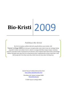 Bio-Kristi 2009 - SABDA