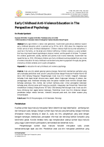 Anti Violence Education toward Early Childhood in The Perspective