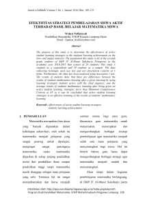 efektifitas strategi pembelajaran siswa aktif terhadap hasil belajar