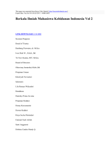 Berkala Ilmiah Mahasiswa Kebidanan Indonesia Vol 2 : Karya Tulis