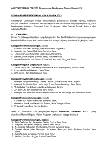 Daftar Penerima Penghargaan Lingkungan Hidup 2013