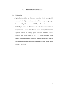 47 V. KESIMPULAN DAN SARAN 5.1. Kesimpulan 1. Optimalisasi