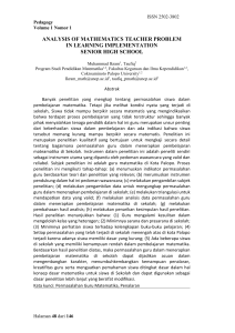 analysis of mathematics teacher problem in learning implementation