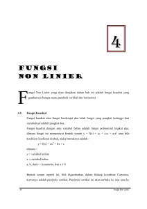 fungsi non linier F ungsi Non Linier yang akan disajikan dalam bab