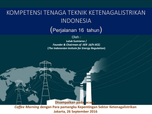 kompetensi tenaga teknik ketenagalistrikan indonesia