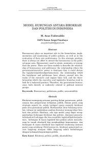 model hubungan antara birokrasi dan politisi di indonesia