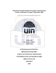 Penentuan Formula Empiris Percepatan Tanah Di Zona Gempa