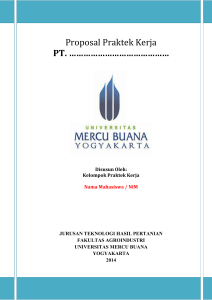 Proposal Praktek Kerja - Universitas Mercu Buana Yogyakarta