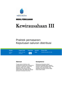 8.4 Pengendalian / biaya dalam saluran distribusi