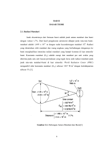 BAB II DASAR TEORI 2.1. Radiasi Matahari Jarak