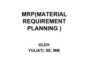perencanaan kebutuhan bahan (material requirements planning