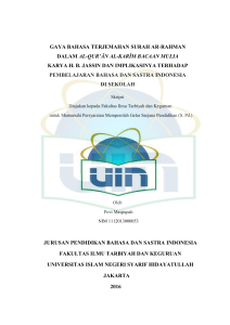 gaya bahasa terjemahan surah ar-rahman dalam al-qur`ân al