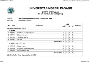 Cetak Matakuliah Kurikulum - Kimia UNP