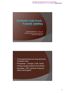 ® Tumor/pertumbuhan sel yang abnormal di daerah uretra