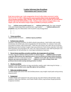 Lembar Informasi dan Kesediaan (Information and Consent Form)