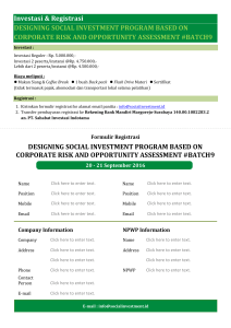 Designing Social Investment Program Based on Corporate Risk and