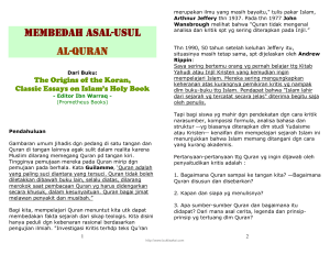 Membedah Asal-Usul Quran