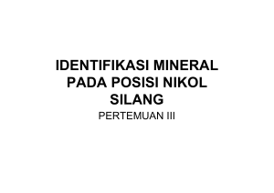identifikasi mineral pada posisi nikol silang - elista:.