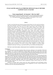 evaluasi pelaksanaan proyek menggunakan metode earned value