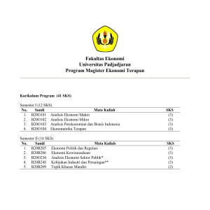 Fakultas Ekonomi Universitas Padjadjaran Program Magister