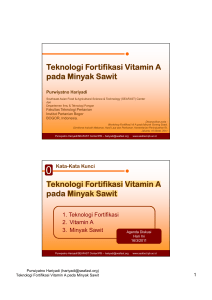 Teknologi Fortifikasi Vitamin A