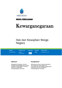 Hak dan Kewajiban Warganegara di Indonesia